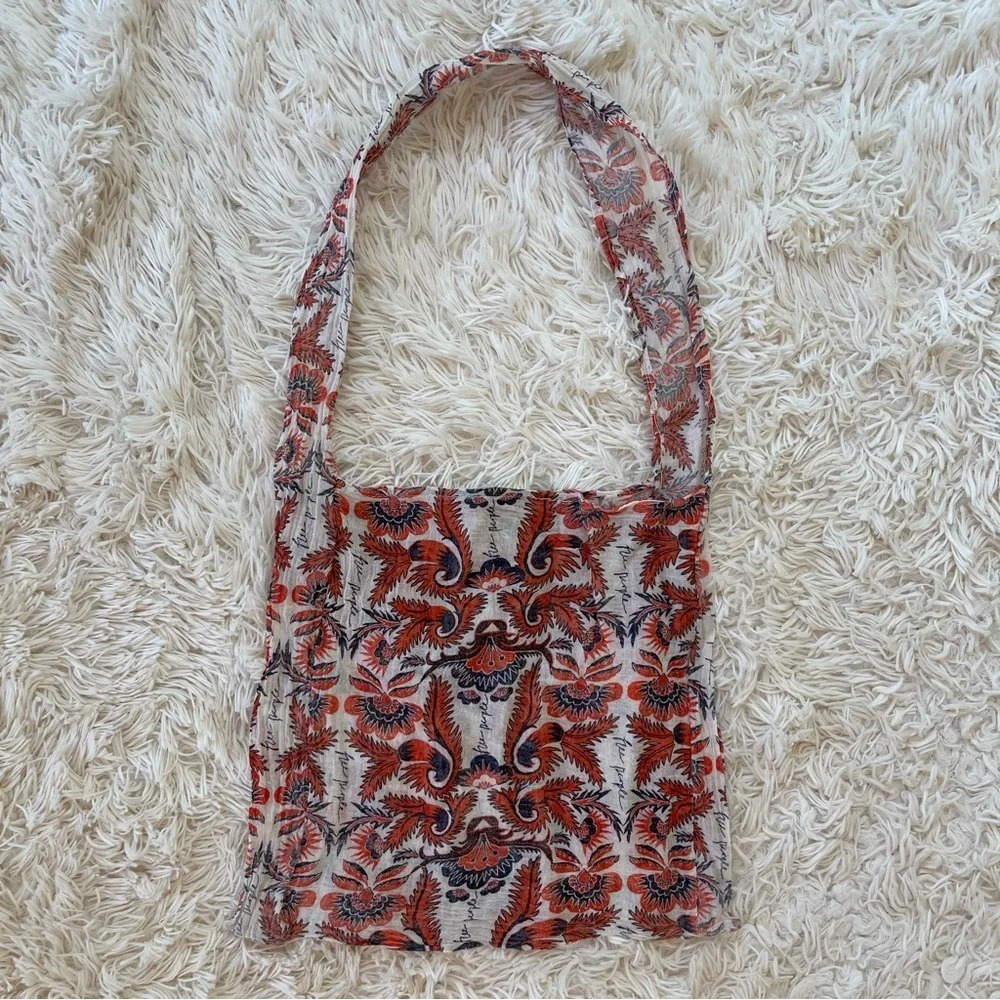 Free People Boho Reusable Shopping Tote Bag lightweight gauzy